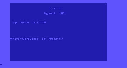 C.I.A. Agent 009 Title Screen